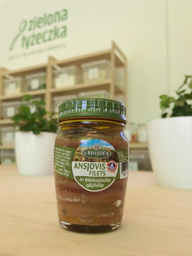 Anchois (sardele) w BIO oliwie z oliwek extra virgin 78 g