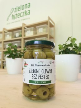 Zielone oliwki bez pestek w zalewie BIO 280g (150g)