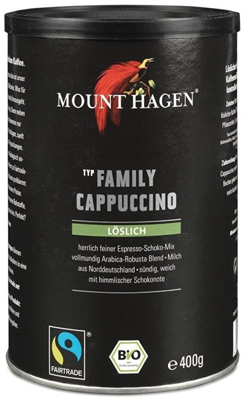 CAPPUCCINO FAMILY BIO COFFEE 400 G - MOUNT HAGEN